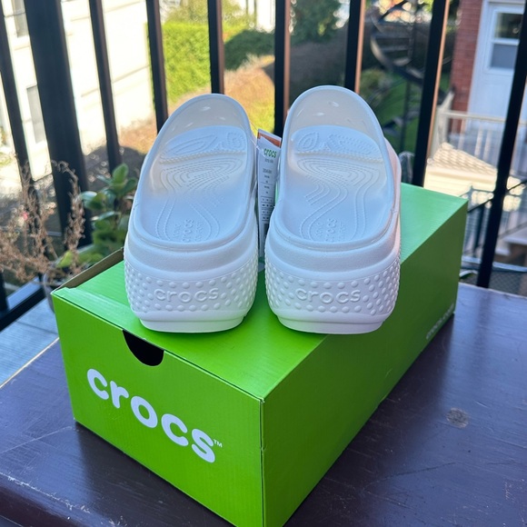 CROCS Platform Slide Sandals in White - Picture 3 of 4
